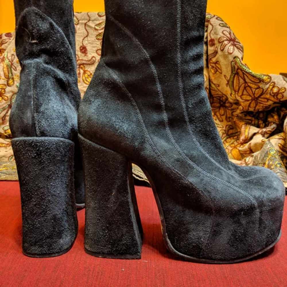 Vintage suede platform boots